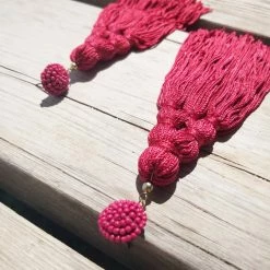 Fame Accessories Long Triangle Tassel Earrings Jewelry