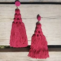 Fame Accessories Long Triangle Tassel Earrings Jewelry