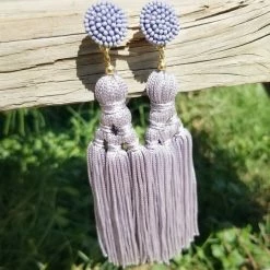 Fame Accessories Blue Triangle Tassel Earrings Jewelry