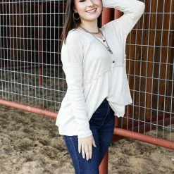 FSL Apparel Small The Henley Peplum Top