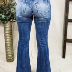 RISEN LA Jeans & Bottoms High Rise Vintage Washed Flares