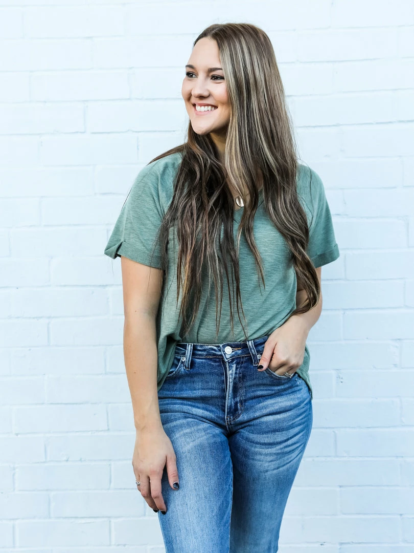 Cozy Co. The Folded Sleeve Top Small 4 Cozy Co. The Folded Sleeve Top Small