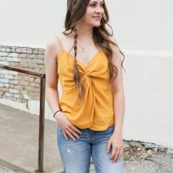 LA MIEL The Tie Front Tank Medium