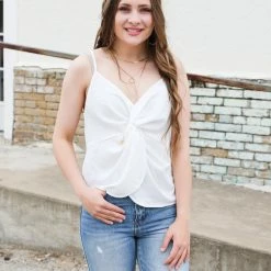 LA MIEL The Tie Front Tank Medium