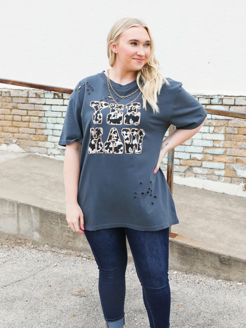 Zutter Graphic Tees & Tanks Yee Haw Oversized Tee 4 Zutter Graphic Tees & Tanks Yee Haw Oversized Tee