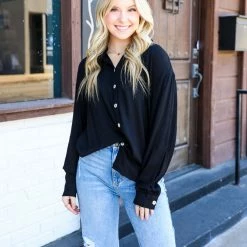 Entro Long Sleeve Tops The Megan Button Top