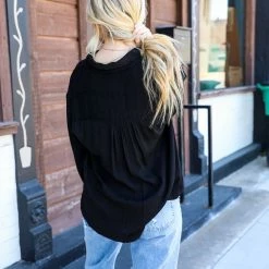 Entro Long Sleeve Tops The Megan Button Top