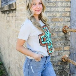 Texas True Threads Graphic Tees & Tanks Callies Aztec Cross Tee 9 Texas True Threads Graphic Tees & Tanks Callies Aztec Cross Tee