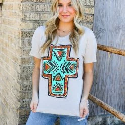 Texas True Threads Graphic Tees & Tanks Callies Aztec Cross Tee 10 Texas True Threads Graphic Tees & Tanks Callies Aztec Cross Tee