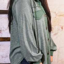 Hailey&Co Long Sleeve Tops The Contrast Shacket