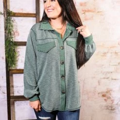 Hailey&Co Long Sleeve Tops The Contrast Shacket