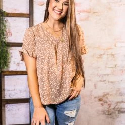 Wishlist The Floral Flutter Sleeve Top Tops