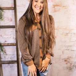 Hailey&Co Long Sleeve Tops The Contrast Shacket