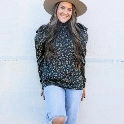 Doe & Rae Puff Sleeve Floral Blouse 9 Doe & Rae Puff Sleeve Floral Blouse