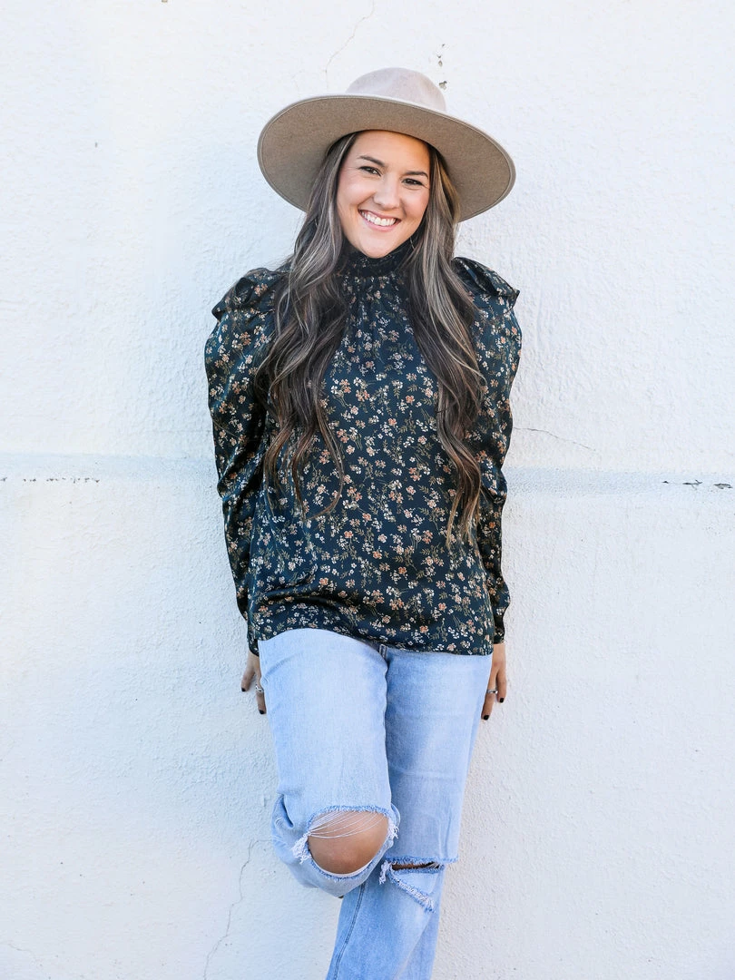 Doe & Rae Puff Sleeve Floral Blouse 6 Doe & Rae Puff Sleeve Floral Blouse