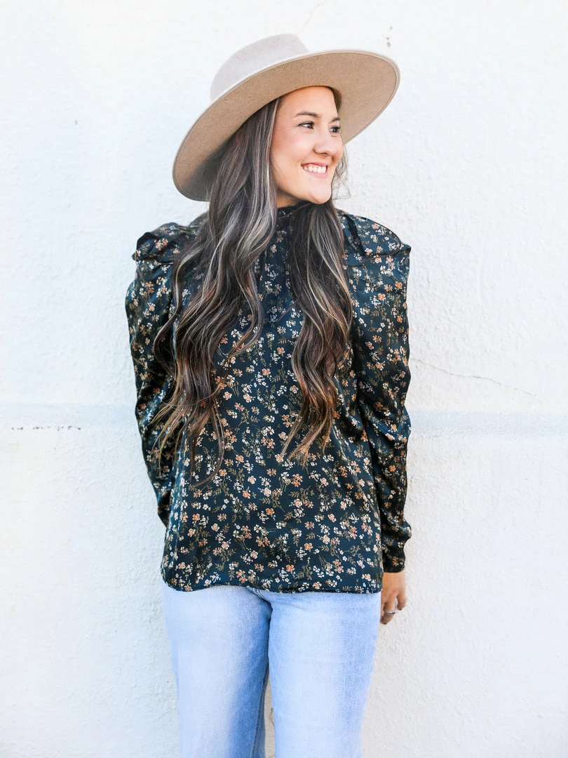 Doe & Rae Puff Sleeve Floral Blouse 4 Doe & Rae Puff Sleeve Floral Blouse