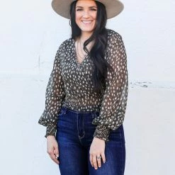 Peach Love California Small The Smocked Printed Top