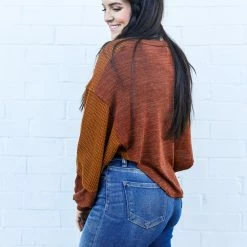 Peach Love California Small The Cropped Henley Top