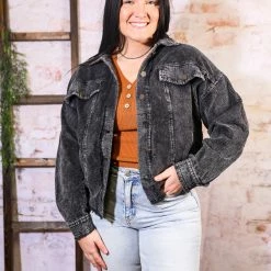 LA MIEL Small The Bri Corduroy Jacket- Black