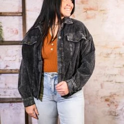 LA MIEL Small The Bri Corduroy Jacket- Black