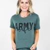 Crazy Cool Threads Large Army Wife Tee
