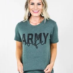Crazy Cool Threads Large Army Wife Tee