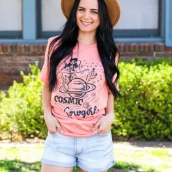 Lucky & Blessed Cosmic Cowgirl Graphic Tee Small