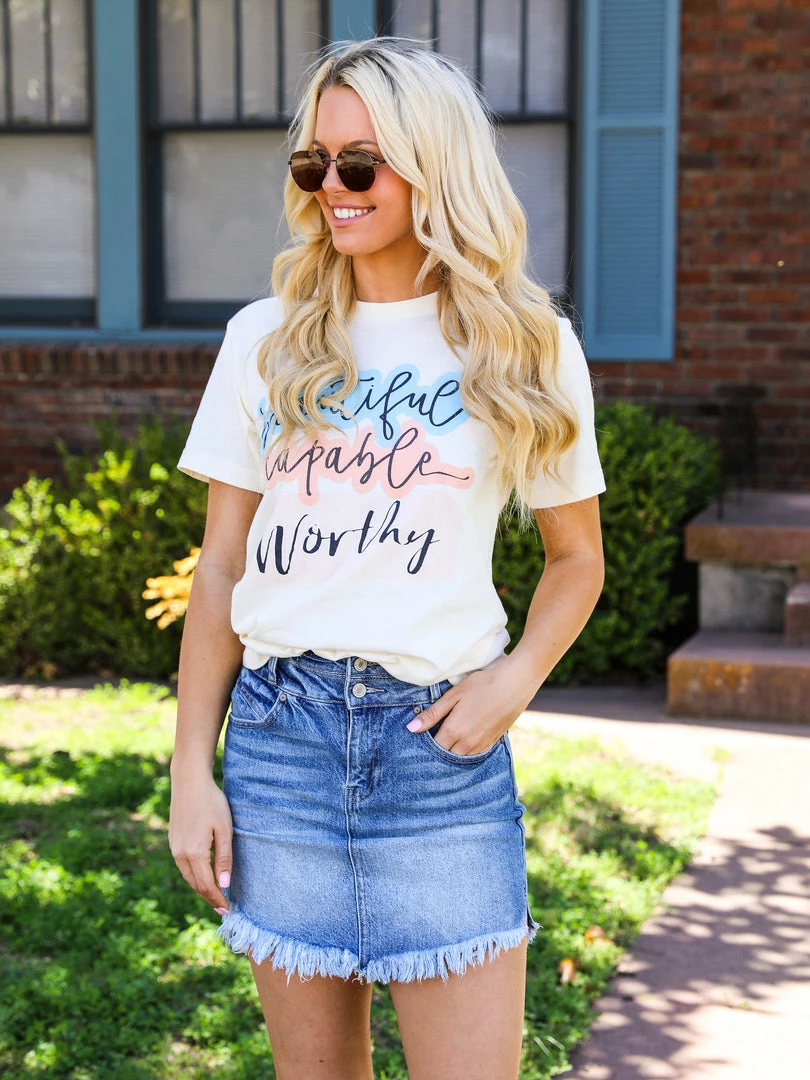 Crazy Cool Threads Beautiful Capable Worthy Tee XL 3 Crazy Cool Threads Beautiful Capable Worthy Tee XL