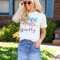 Crazy Cool Threads Beautiful Capable Worthy Tee XL 10 Crazy Cool Threads Beautiful Capable Worthy Tee XL