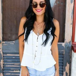 Trend Notes Large Little Button Front Cami