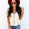 Trend Notes Large Little Button Front Cami