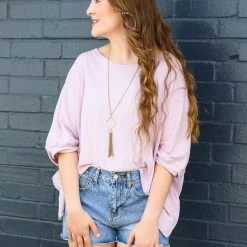 Trend Notes Tops Oversized Mineral Washed Top