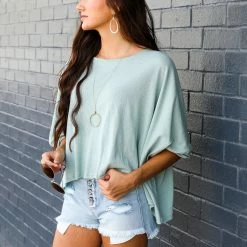 Trend Notes Tops Oversized Mineral Washed Top