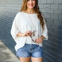 Trend Notes Tops Oversized Mineral Washed Top