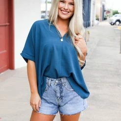 Trend Notes Small The Oversized Folded Sleeve Top