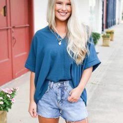 Trend Notes Small The Oversized Folded Sleeve Top