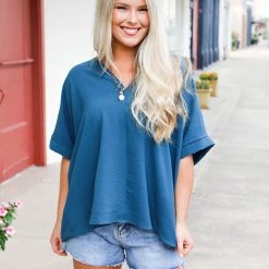 Trend Notes Small The Oversized Folded Sleeve Top