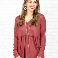 FSL Apparel Small The Henley Peplum Top