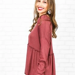 FSL Apparel Small The Henley Peplum Top