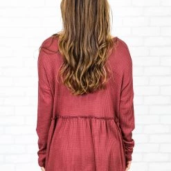 FSL Apparel Small The Henley Peplum Top