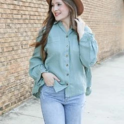 Listicle Small The Tana Button Down Top