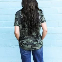 Blue Buttercup The Camo Bolt Top Small