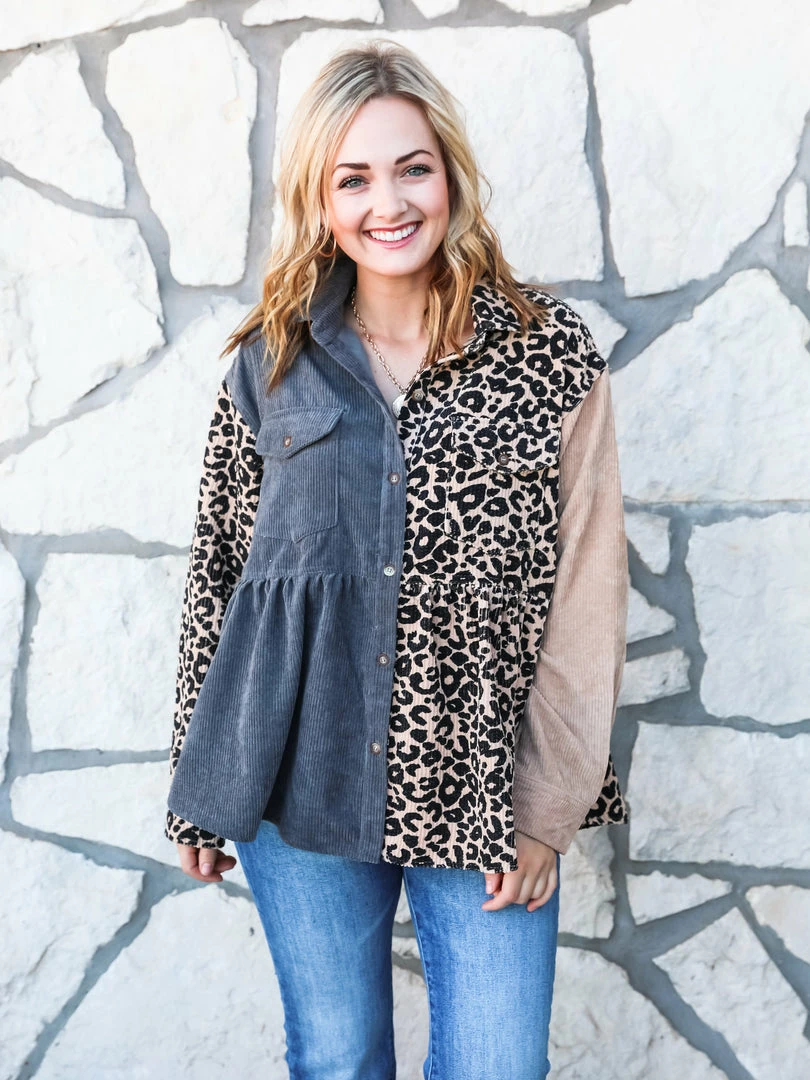 Blue Buttercup The Leopard Contrast Shacket 7 Blue Buttercup The Leopard Contrast Shacket