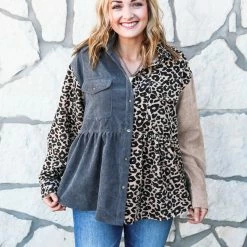 Blue Buttercup The Leopard Contrast Shacket