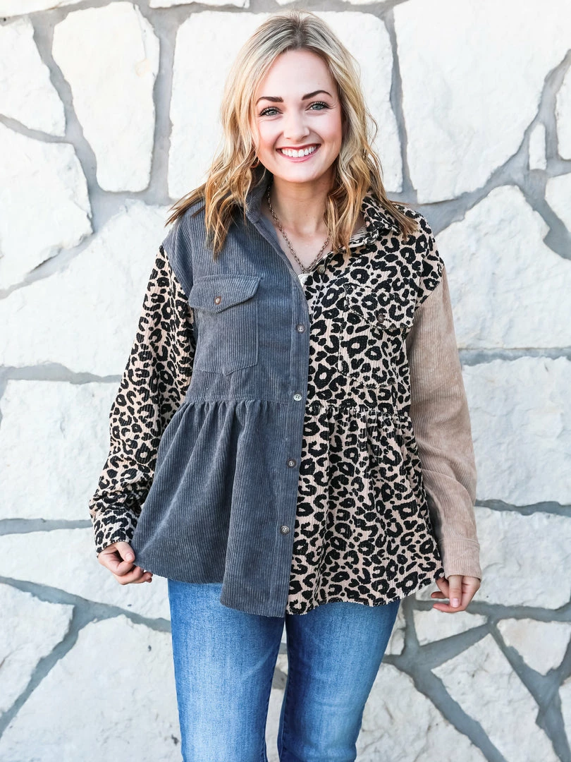 Blue Buttercup The Leopard Contrast Shacket 4 Blue Buttercup The Leopard Contrast Shacket