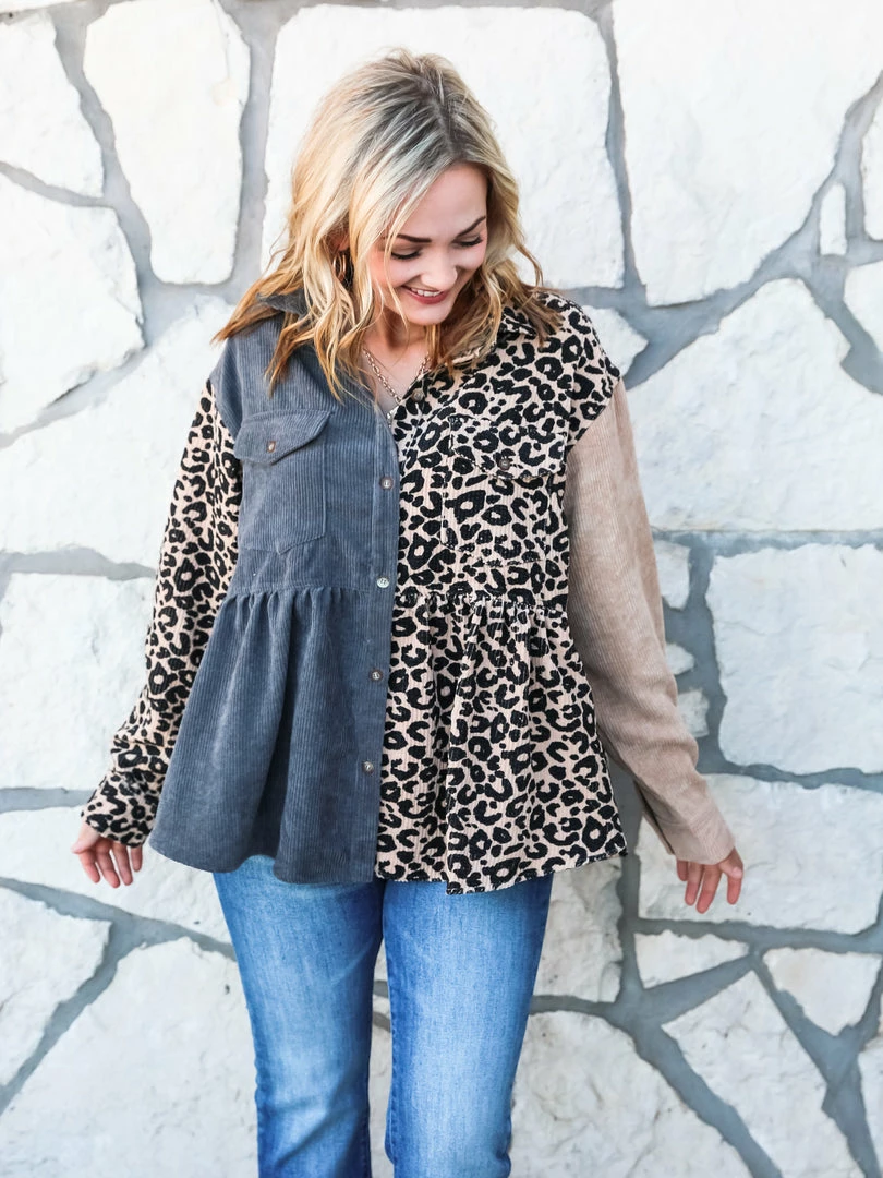 Blue Buttercup The Leopard Contrast Shacket 5 Blue Buttercup The Leopard Contrast Shacket