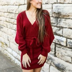 Peach Love California Small The Belted Waist Knit Dress