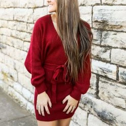 Peach Love California Small The Belted Waist Knit Dress