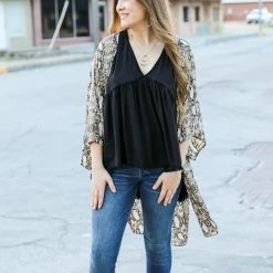 Adora The Snake Print Woven Kimono Small