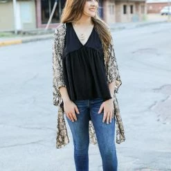 Adora The Snake Print Woven Kimono Small